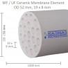 Membrana ceramiczna OD 52mm, 19x8mm, 1200mm