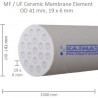Ceramic Membrane OD 41mm, 19x6mm, 1500mm