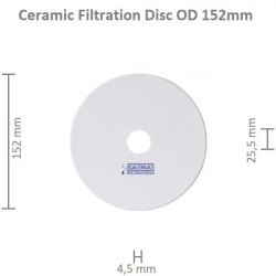Ceramic Membrane Disc OD 152x4,5mm, ID 25,5mm