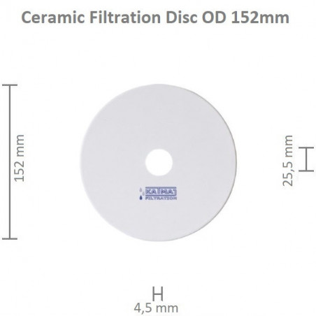 Ceramic Membrane Disc OD 152x4,5mm, ID 25,5mm