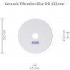 Ceramic Membrane Disc OD 152x4,5mm, ID 25,5mm