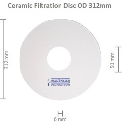 Ceramic Membrane Disc OD 312x6mm, ID 91mm