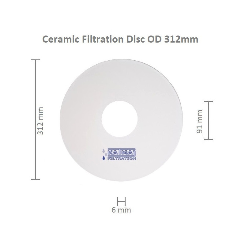 Ceramic Membrane Disc OD 312x6mm, ID 91mm