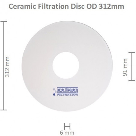 Ceramic Membrane Disc OD 312x6mm, ID 91mm