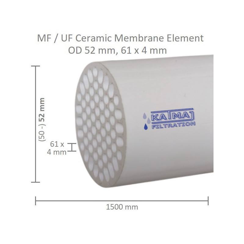 Membrana ceramiczna OD 52mm, 51x4mm, 1500mm