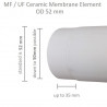 Ceramic Membrane OD 52mm, 61x4mm, 1500mm