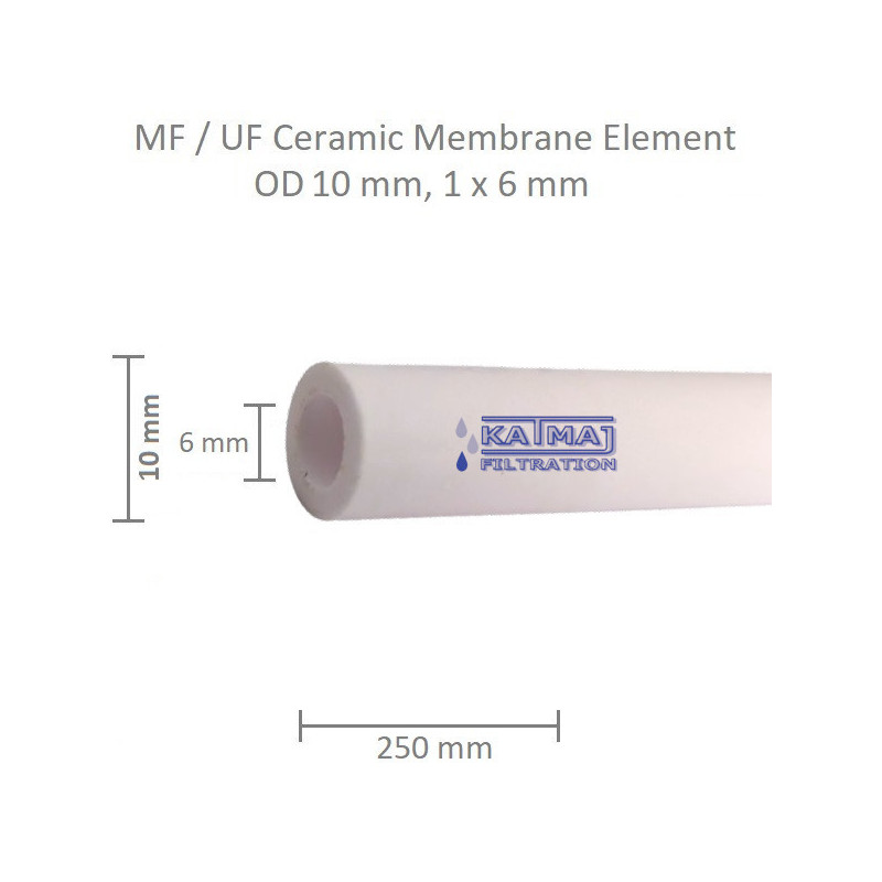 Ceramic Membrane OD 10mm, 1x6mm, 250mm