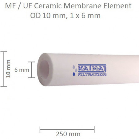 Ceramic Membrane OD 10mm, 1x6mm, 250mm