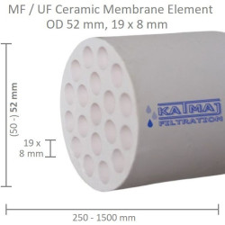 Membrana ceramiczna OD 52mm, 19x8mm