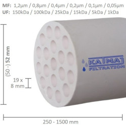 Membrana ceramiczna OD 52mm, 19x8mm