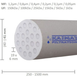 Membrana ceramiczna OD 41mm, 19x6mm