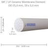 Ceramic Membrane OD 25,4mm, 19x3,3mm