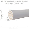 Membrana ceramiczna OD 25,4mm, 23x3,5mm