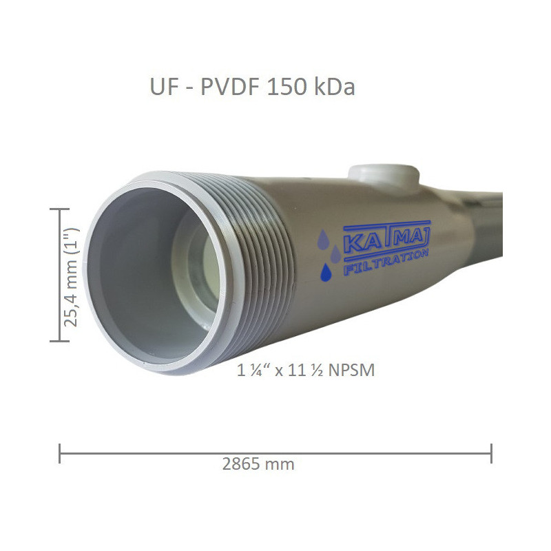 UF1 Membrane Module PVDF 150kDa, 1x25,4mm, 2865mm UF1 Membrane Module PVDF 150kDa, 1x25,4mm, 2865mm