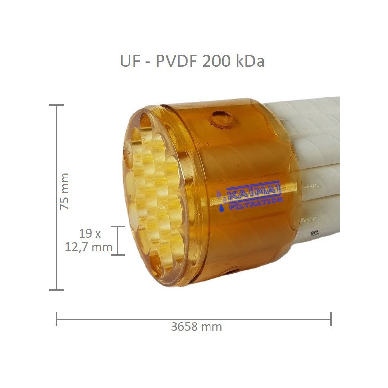 UF19 Membrane Filter PVDF 200 kDa, 19x12,5mm, 3658mm UF19 Membrane Filter PVDF 200 kDa, 19x12,5mm, 3658mm