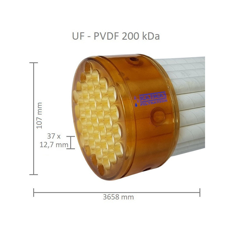 UF37 Membrane Filter PVDF 200 kDa, 37x12,5mm, 3658mm UF37 Membrane Filter PVDF 200 kDa, 37x12,5mm, 3658mm