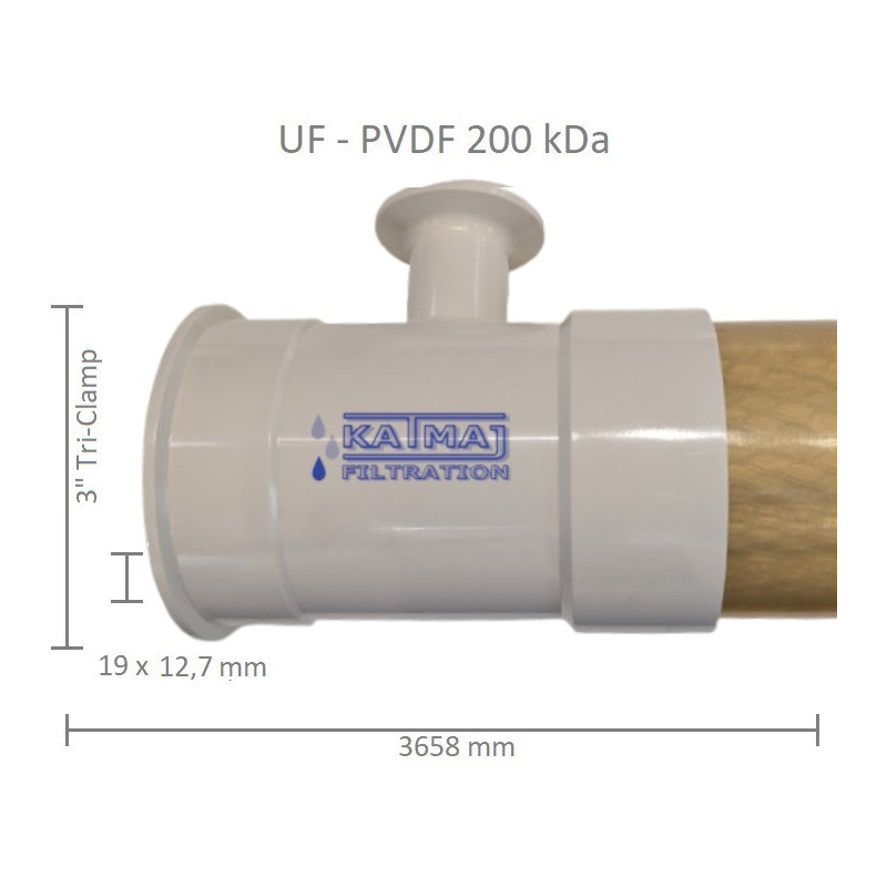 UF19 PSU Membrane Module PVDF 200 kDa, 19x12,5mm, 3658mm UF19 PSU Membrane Module PVDF 200 kDa, 19x12,5mm, 3658mm