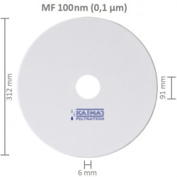 Ceramiczny dysk filtracyjny 100nm, OD 312x6mm, ID 91mm