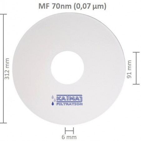 Ceramiczny dysk filtracyjny 70nm, OD 312x6mm, ID 91mm
