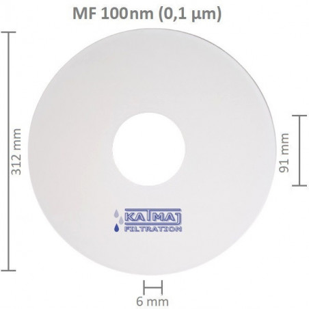 Ceramic Membrane Disc 100nm, OD 312x6mm, ID 91mm