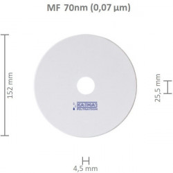 Ceramic Membrane Disc 70nm, OD 152x4,5mm, ID 25,5mm