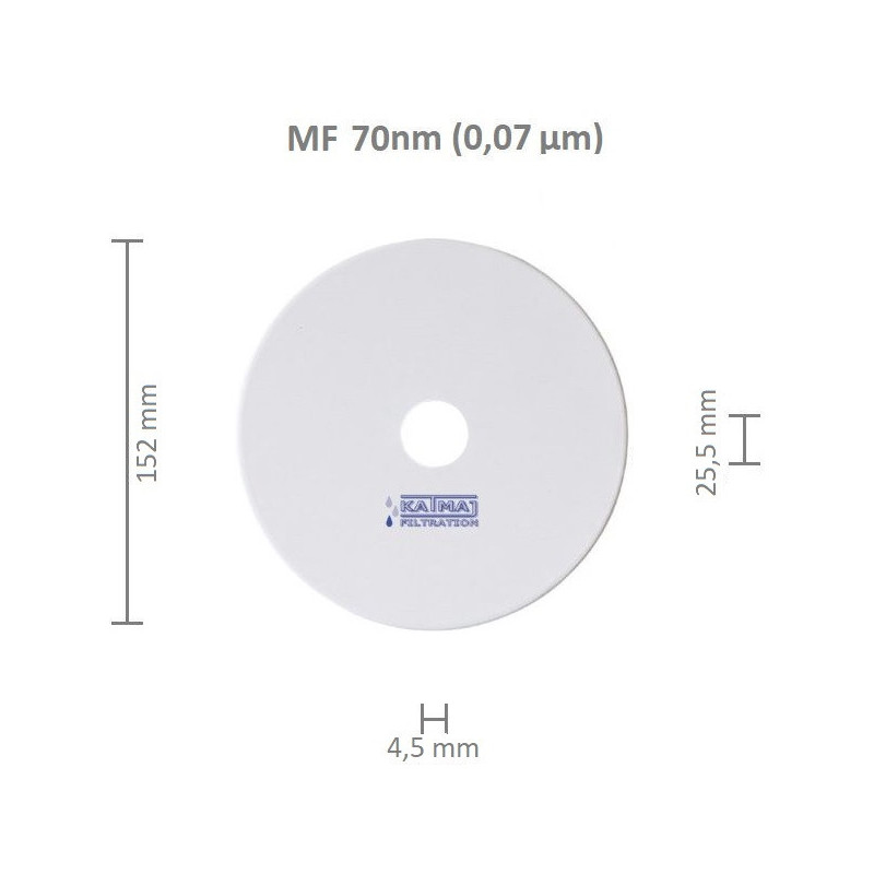 Ceramiczny dysk filtracyjny 70nm, OD 152x4,5mm, ID 25,5mm Ceramiczny dysk filtracyjny 70nm, OD 152x4,5mm, ID 25,5mm