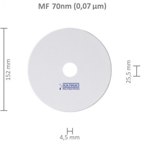 Ceramiczny dysk filtracyjny 70nm, OD 152x4,5mm, ID 25,5mm